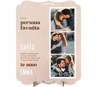 nagu® Regalos Personalizados para Hombre. Marcos de Fotos Multiples en Madera Sostenible 22x30 cm, Regalo para Novio o Novia con Letras para personalizar nombres y fechas. Frases de Amor para regalar