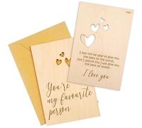 nagu® Tarjeta Regalo de Madera para Novio o Novia. Regalo San Valentin Mujer u Hombre. Postal para Regalos Aniversario Parejas o Cumpleaños con Frase de Amor.