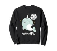 Nah Whal Soy el Mejor Amante del narval Divertido Dibujos Animados Kawaii Sudadera