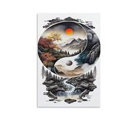 NAHCBIOT Yin Yang Tai Chi Cuadro Lienzo Pintura - Cuadros Abstractos Pintura Al Óleo Pintura De Lienzo, Impresiones Sobre Lienzo, Cuadros Decoracion 24x36inch(60x90cm)