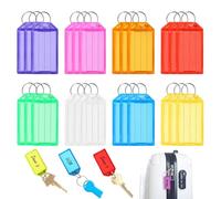 NAHGDU 24 Llaveros De Plástico, Con Etiqueta, 8 Colores, Estándar, Para Llaves Y Equipaje