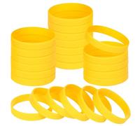 NAHRMY 24 Piezas Pulseras de Silicona, 6.3 pulg Amarillo Pulseras de Goma Elásticas Muñequeras para Fitness Deporte Juegos Fiesta Escolares Regalos Niños Niñas