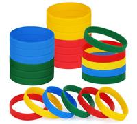 NAHRMY 24 Piezas Pulseras de Silicona, 6.3 pulg Mezclar Colores Pulseras de Goma Elásticas Muñequeras para Fitness Deporte Juegos Fiesta Escolares Regalos Niños Niñas