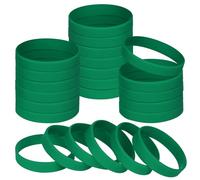 NAHRMY 24 Piezas Pulseras de Silicona, 6.3 pulg Verde Pulseras de Goma Elásticas Muñequeras para Fitness Deporte Juegos Fiesta Escolares Regalos Niños Niñas
