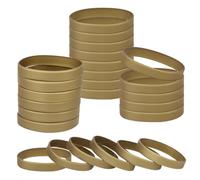 NAHRMY 24 Piezas Pulseras de Silicona 8 pulg Dorado, Pulseras de Goma Elásticas Muñequeras para Fitness Deporte Juegos Boda Fiesta Escolares Regalos Hombre Mujere