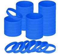 NAHRMY 60 Piezas Pulseras Elásticas de Silicona, Pulseras de Goma, Brazalete Elastica para Chicos Chicas Estudiante Accesorios de Cumpleaños Fiestas Deportivas Escolares (Celeste)
