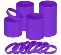 NAHRMY 60 Piezas Pulseras Elásticas de Silicona, Pulseras de Goma, Brazalete Elastica para Hombres Mujeres Estudiante Accesorios de Cumpleaños Fiestas Deportivas Escolares (Morado)