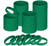 NAHRMY 60 Piezas Pulseras Elásticas de Silicona, Pulseras de Goma, Brazalete Elastica para Hombres Mujeres Estudiante Accesorios de Cumpleaños Fiestas Deportivas Escolares (Verde)