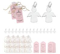 NAHUAA 15 Piezas Regalos Angelito de la Guarda Regalos Invitados Boda Llaveros con Etiquetas Boda y Bolsas de Organza Llaveros Angel de la Guarda Comunion para Navidad Fiesta Comunión Confirmación