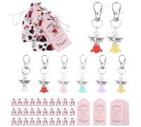 NAHUAA 30 Piezas Llavero Angel de la Guarda Comunion Regalos Angelito de la Guarda Regalos Invitados Boda Llaveros con Etiquetas Boda y Bolsas de Organza para Navidad Fiesta Comunión Confirmación