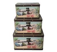 Nahuel Home Juego de 3 baúles Furgonetas Surf Medidas: Grande 28 x 20 x 16 cm Mediana 24 x 16 x 14 cm Pequeña 20 x 10 x 12 cm