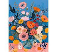 NAHUIGOOD Kit Bordado Punto De Cruz Dmc Hermosas Flores 11Ct40X50Cm Kit Punto De Cruz Tela Impresa Principiantes Punto De Cruz Kit Completo Dmc