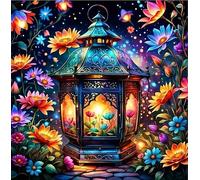 NAHUIGOOD Kit de punto de cruz DIY Kit de bordado,de punto de cruz para adultos principiantes lindo arte de pared decoración del hogar,Linternas 11CT40x50cm