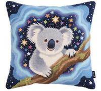 NAHUIGOOD Kit De Punto De Cruz Estampado Con Lienzo Tapiz Impreso Koalas En El Árbol 45X45Cm Kit De Cojines De Punto De Cruz Estampados Para Decoración Creativa Del Hogar - Kit De Costura Para