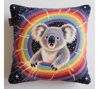 NAHUIGOOD Kit De Punto De Cruz Para Cojín, Diseño De Flores Osa Menor 45X45Cm Bordado De Punto De Cruz, Funda De Almohada, Kit De Inicio,Cojín De Sofá Para Niños Y Adultos