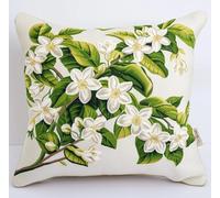 NAHUIGOOD Kit De Punto De Cruz Para Cojín, Diseño De Flores Pétalos De Color Blanco Puro 45X45Cm Bordado De Punto De Cruz, Funda De Almohada, Kit De Inicio,Cojín De Sofá Para Niños Y Adultos