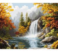 NAHUIGOOD Punto De Cruz Cascada En El Paisaje 11Ct 40x50cm Kit Bordado Con Tela Impresa Para Hacer Cuadros Principiantes