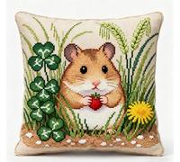 NAHUIGOOD Punto De Cruz Funda De Conejillo De Indias 45X45Cm Parte Trasera De Cojín Incluida, Lienzo Preimpreso, Hilo Y Aguja Incluidos, Diy Bordado Creativo Regalo Cross Stitch