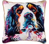 NAHUIGOOD Punto De Cruz Funda De Golden Retriever 45X45Cm Parte Trasera De Cojín Incluida, Lienzo Preimpreso, Hilo Y Aguja Incluidos, Diy Bordado Creativo Regalo Cross Stitch