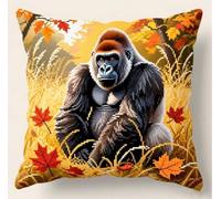 NAHUIGOOD Punto De Cruz Funda De Mono 45X45Cm Parte Trasera De Cojín Incluida, Lienzo Preimpreso, Hilo Y Aguja Incluidos, Diy Bordado Creativo Regalo Cross Stitch