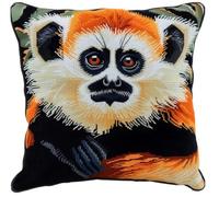 NAHUIGOOD Punto De Cruz Funda De Mono 45X45Cm Parte Trasera De Cojín Incluida, Lienzo Preimpreso, Hilo Y Aguja Incluidos, Diy Bordado Creativo Regalo Cross Stitch