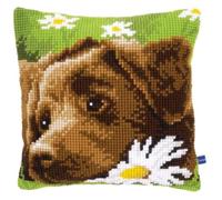 NAHUIGOOD Punto De Cruz Funda De Perro 45X45Cm Parte Trasera De Cojín Incluida, Lienzo Preimpreso, Hilo Y Aguja Incluidos, Diy Bordado Creativo Regalo Cross Stitch