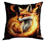 NAHUIGOOD Punto De Cruz Funda De Zorro Animal 45X45Cm Parte Trasera De Cojín Incluida, Lienzo Preimpreso, Hilo Y Aguja Incluidos, Diy Bordado Creativo Regalo Cross Stitch