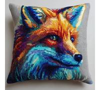 NAHUIGOOD Punto De Cruz Kit Animal Lobo 45X45Cm Manualidades Adultos Decoracion Bordar Kit Principiantes Completo Diy Bordado Creativo Regalo，Cross Stitch