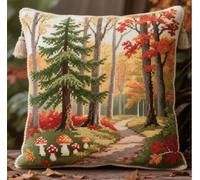 NAHUIGOOD Punto De Cruz Kit Camino Forestal 45X45Cm Manualidades Adultos Decoracion Bordar Kit Principiantes Completo Diy Bordado Creativo Regalo，Cross Stitch