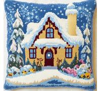 NAHUIGOOD Punto De Cruz Kit Escena De Nieve 45X45Cm Manualidades Adultos Decoracion Bordar Kit Principiantes Completo Diy Bordado Creativo Regalo，Cross Stitch