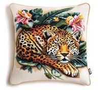 NAHUIGOOD Punto De Cruz Kit Leopardo De La Jungla 45X45Cm Manualidades Adultos Decoracion Bordar Kit Principiantes Completo Diy Bordado Creativo Regalo，Cross Stitch