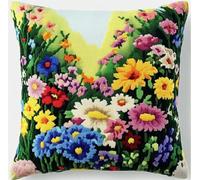NAHUIGOOD Punto De Cruz Kit Mar De Flores De Primavera 45X45Cm Manualidades Adultos Decoracion Bordar Kit Principiantes Completo Diy Bordado Creativo Regalo，Cross Stitch