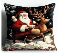 NAHUIGOOD Punto De Cruz Kit Papá Noel Y Los Renos 45X45Cm Manualidades Adultos Decoracion Bordar Kit Principiantes Completo Diy Bordado Creativo Regalo，Cross Stitch