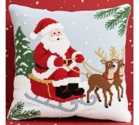 NAHUIGOOD Punto De Cruz Kit Papá Noel Y Renos 45X45Cm Manualidades Adultos Decoracion Bordar Kit Principiantes Completo Diy Bordado Creativo Regalo，Cross Stitch