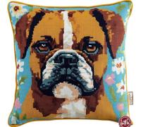 NAHUIGOOD Punto De Cruz Kit Perro Animal 45X45Cm Manualidades Adultos Decoracion Bordar Kit Principiantes Completo Diy Bordado Creativo Regalo，Cross Stitch
