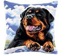 NAHUIGOOD Punto De Cruz Kit Perro Mascota 45X45Cm Manualidades Adultos Decoracion Bordar Kit Principiantes Completo Diy Bordado Creativo Regalo,Cross Stitch