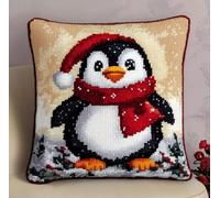 NAHUIGOOD Punto De Cruz Kit Pingüino 45X45Cm Manualidades Adultos Decoracion Bordar Kit Principiantes Completo Diy Bordado Creativo Regalo，Cross Stitch