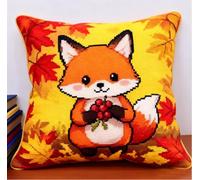 NAHUIGOOD Punto De Cruz Kit Zorrito 45X45Cm Manualidades Adultos Decoracion Bordar Kit Principiantes Completo Diy Bordado Creativo Regalo，Cross Stitch