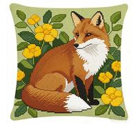 NAHUIGOOD Punto De Cruz Kit Zorro 45X45Cm Manualidades Adultos Decoracion Bordar Kit Principiantes Completo Diy Bordado Creativo Regalo，Cross Stitch