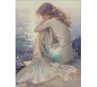 NAHUIGOOD Punto De Cruz Principiantes Princesa Sirena 11Ct40X50Cm Kit Bordado Cuadros En Punto De Cruz Kit Punto De Cruz Tela Impresa Cuadros De Punto De Cruz Punto De Cruz Para Hacer