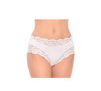 NAIARA - 108 Pack de 6 Bragas Mujer Microfibra con Adorno de Encaje Color: Negro Talla: L