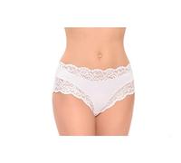 Naiara Braga Alta Encaje Señora Algodón. Bragas Encaje Invisible (Blanco, XL)