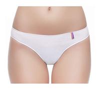 Naiara Pack 2 Unidades Tanga bajo Mujer Algodón. Color Liso (Blanco)