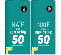 Naïf - Protector solar en barra para niños - FPS 50 - A partir de 3 años - Protección UVA y UVB - Resistente al agua - Dermatológicamente probado - Sin microplásticos - Sin perfume- 15g (Paquete de 2)