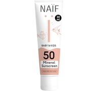 Naïf Protector Solar Mineral para Bebés y Niños - FPS 50, fragancia suave, crema sin octocrileno, protección UVA/UVB, resistente al agua, dermatológicamente probado, sin microplásticos - 30 ml