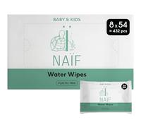 Naïf - Toallitas húmedas sin plástico - 432 toallitas (8 x 54 toallitas) - Cuidado del culito, cuerpo y rostro del bebé - 99% agua - 0% perfume y alcohol