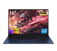 NAIKLULU 16 Pulgadas Pc Ordenador Portatil RAM 16GB SSD 1TB, Processor N150 (1,2 a 3,6GHz) Laptop 2026 Notebook Computadora Portatil, 6000Mah/Teclado Completo Retroiluminado/1920x1200P/Webcam