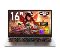 NAIKLULU 16 Pulgadas Pc Portatil Gaming Laptop R7 5825U Procesador (2.0 to 4.5Ghz), 32GB RAM 1TB SSD Gaming Ordenador Portatil, Teclado Retroiluminado/Desbloqueo por Huella/51.97Wh/Tipo-C
