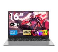 NAIKLULU 16 Pulgadas Pc Portatil Processor N150 (1,2 a 3,6Ghz), RAM 16GB SSD 512GB Laptop Computadora Ordenador Portatil Computer, Teclado Completo Retroiluminado/6000Mah/Type-C