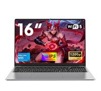 NAIKLULU Ordenador Portatil Processor N95 (1,0 a 3,4GHz), RAM 16GB SSD 512GB 16 Pulgadas Laptop 2025, Computadora Pc Portatil Notebook/Teclado Completo Retroiluminado/1920x1200P/Webcam